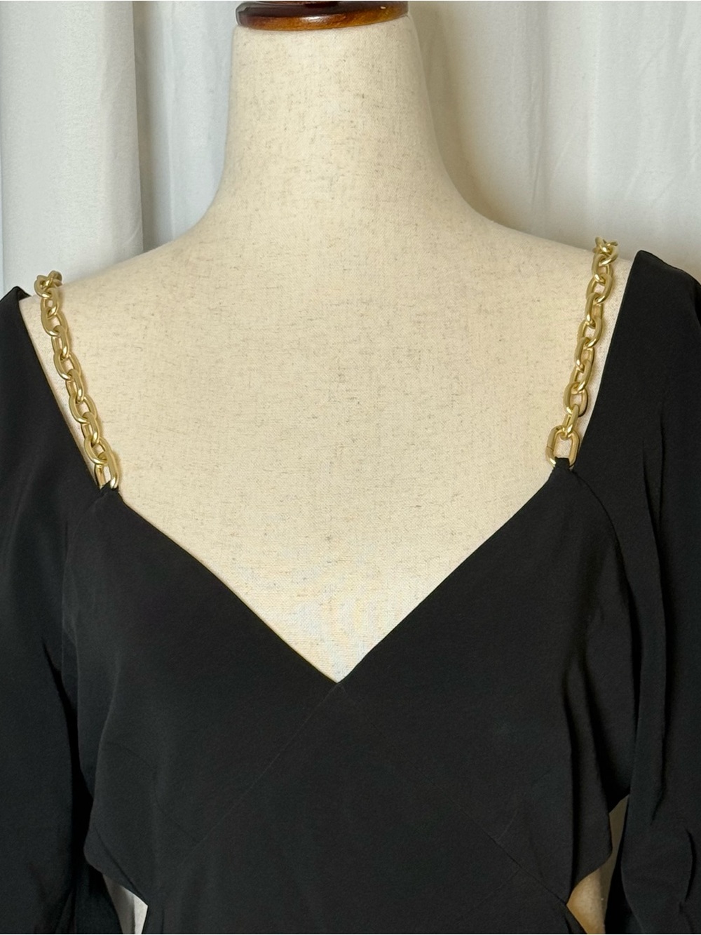 Jonathan Simkhai Lyla Black Chain Strap Cutout Dress NWT 6 - Picture 8 of 15